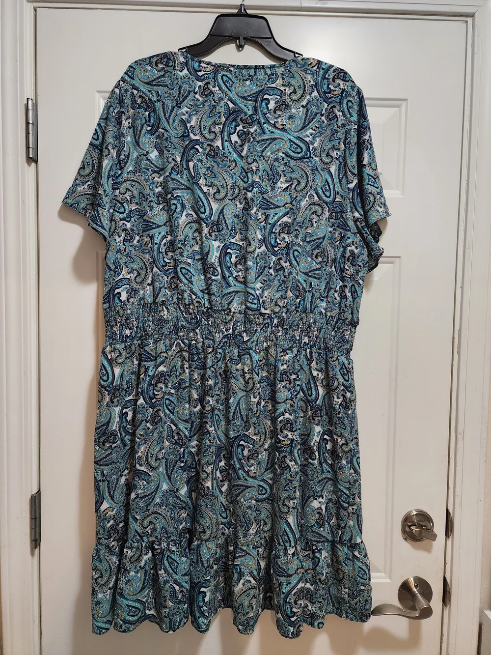 Michael Kors Blue Paisley Faux-Wrap Dress Size 3X